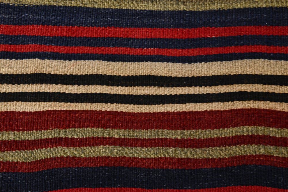Kilim 228x156 cm, Red, Green, Wool, 1970s - 215838