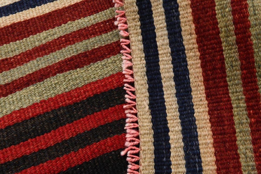 Kilim 228x156 cm, Red, Green, Wool, 1970s - 215843