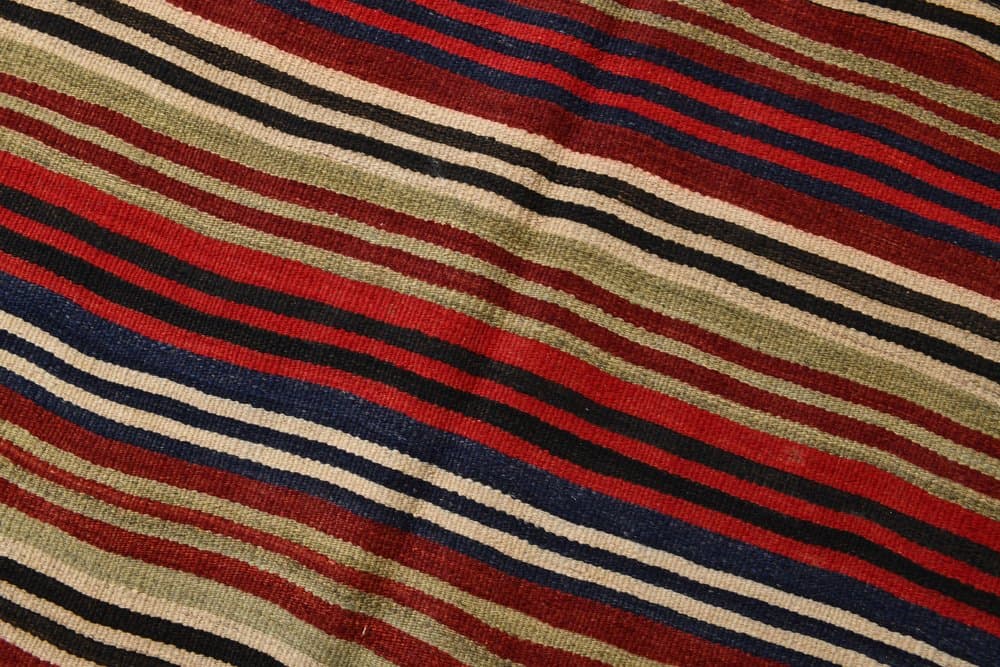 Kilim 228x156 cm, Red, Green, Wool, 1970s - 215837