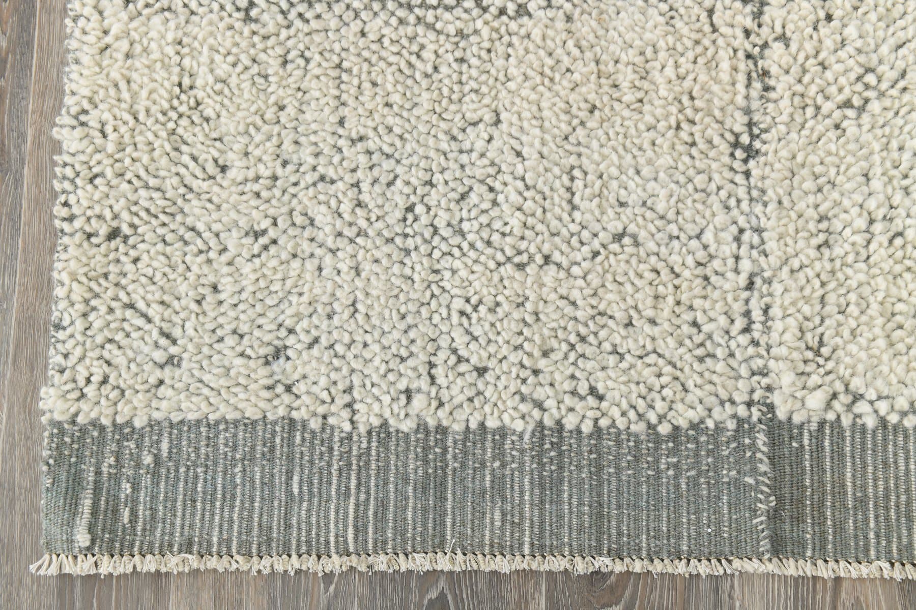 Kilim 197x307 cm, ivory white, grey, wool, 1970s - 215807