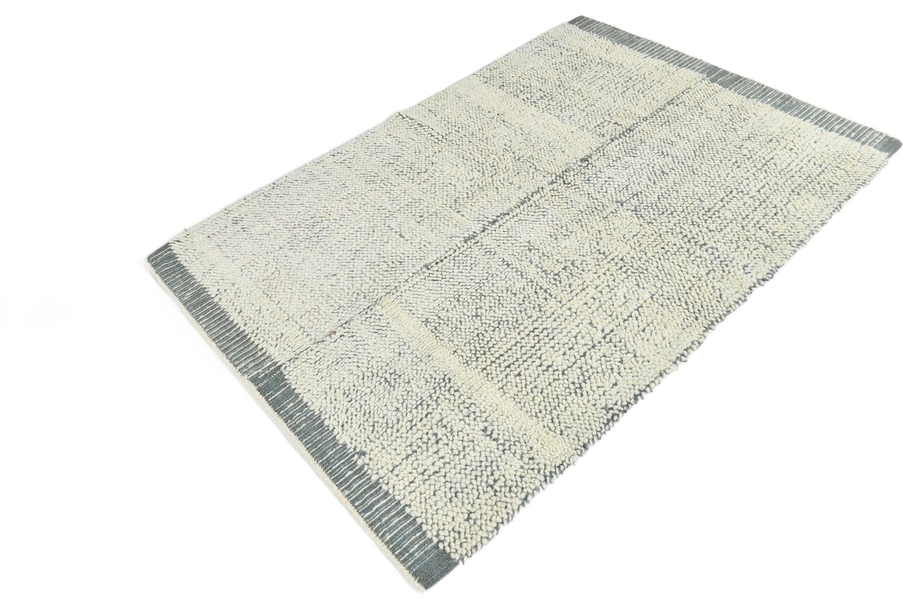 Kilim 137x200 cm, white, green, wool, 1970s