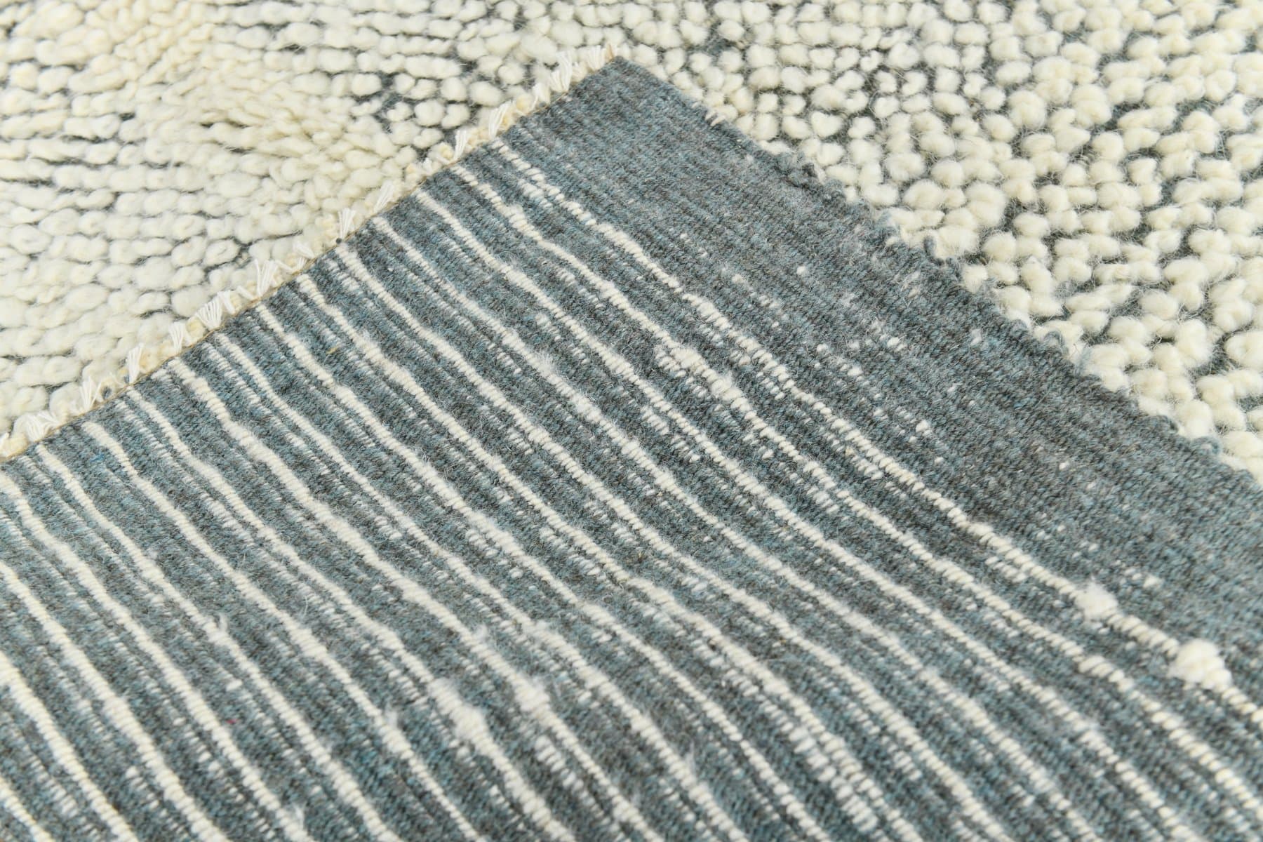 Kilim 137x200 cm, white, green, wool, 1970s - 215798