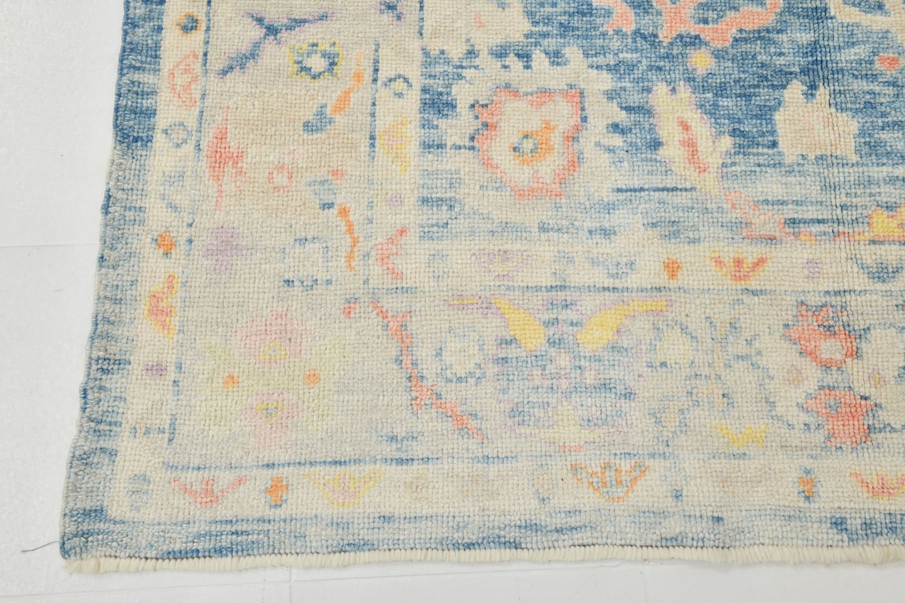 Rug 179x246 cm, Blue, Cream, Wool, 1970s - 215788
