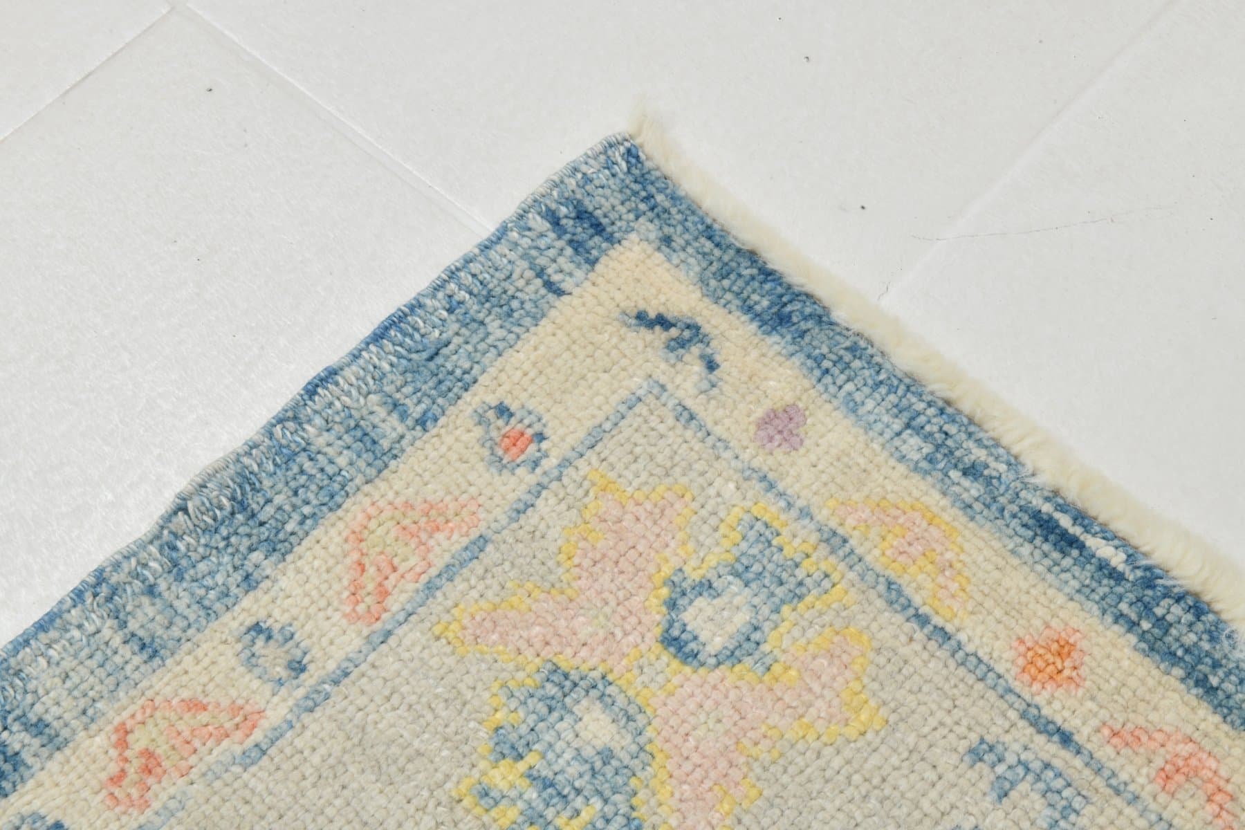 Rug 179x246 cm, Blue, Cream, Wool, 1970s - 215779