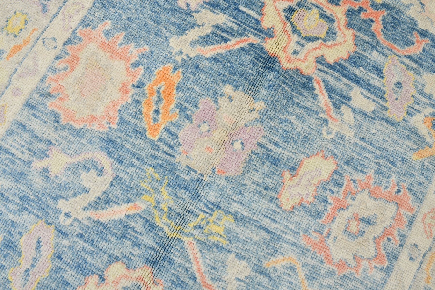 Rug 179x246 cm, Blue, Cream, Wool, 1970s - 215784