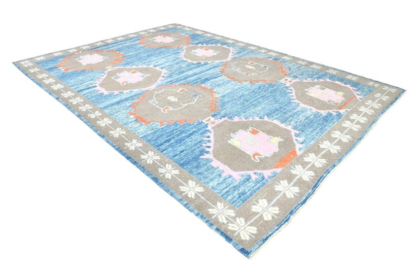 Rug 305x422 cm, Blue, Grey, Wool, 1970s