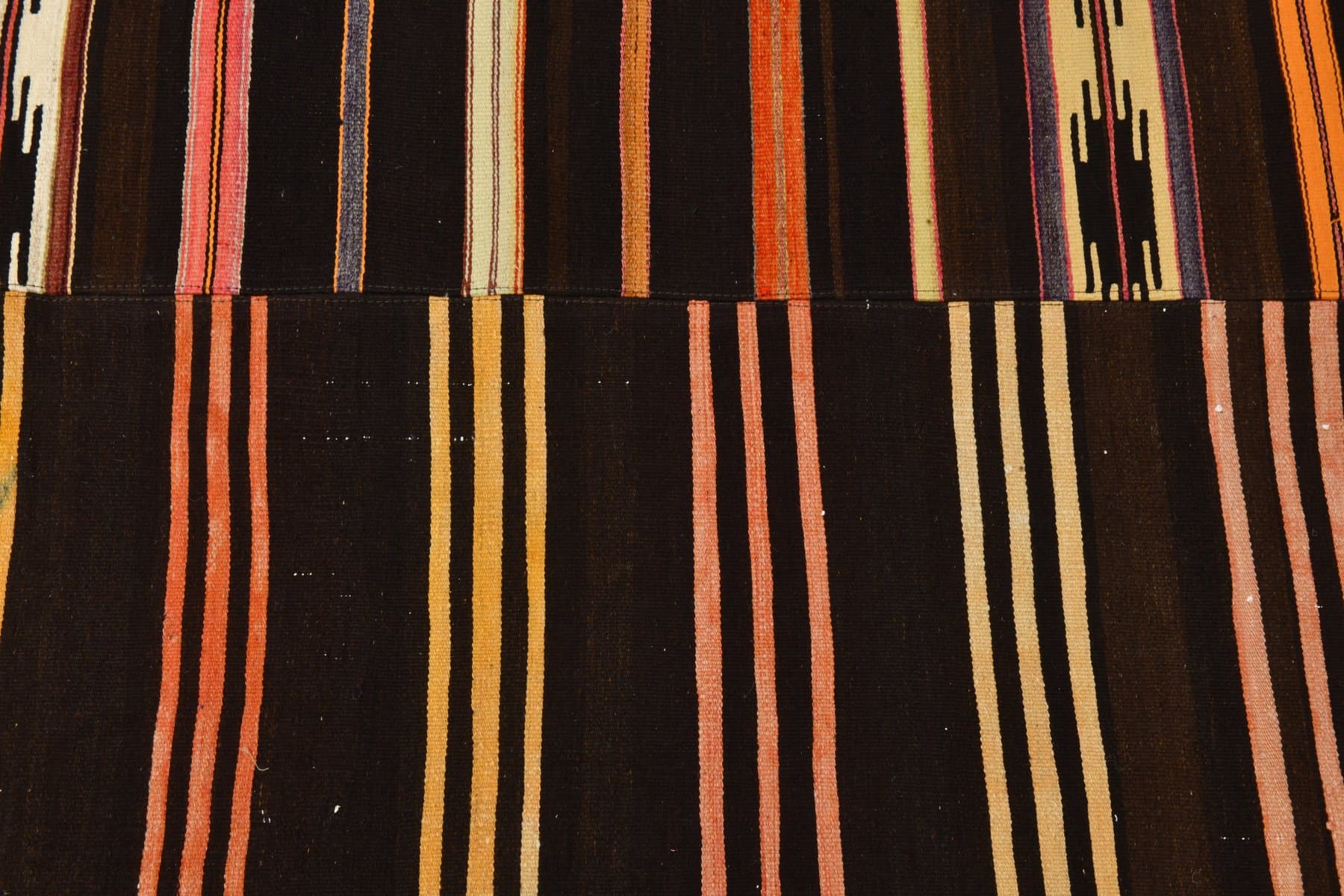 Kilim 320x252 cm, brązowy, czerwony, wełna, lata 70. - 215761