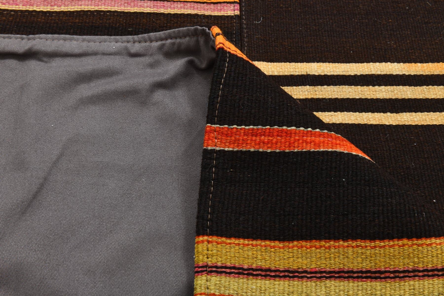 Kilim 320x252 cm, brązowy, czerwony, wełna, lata 70. - 215754