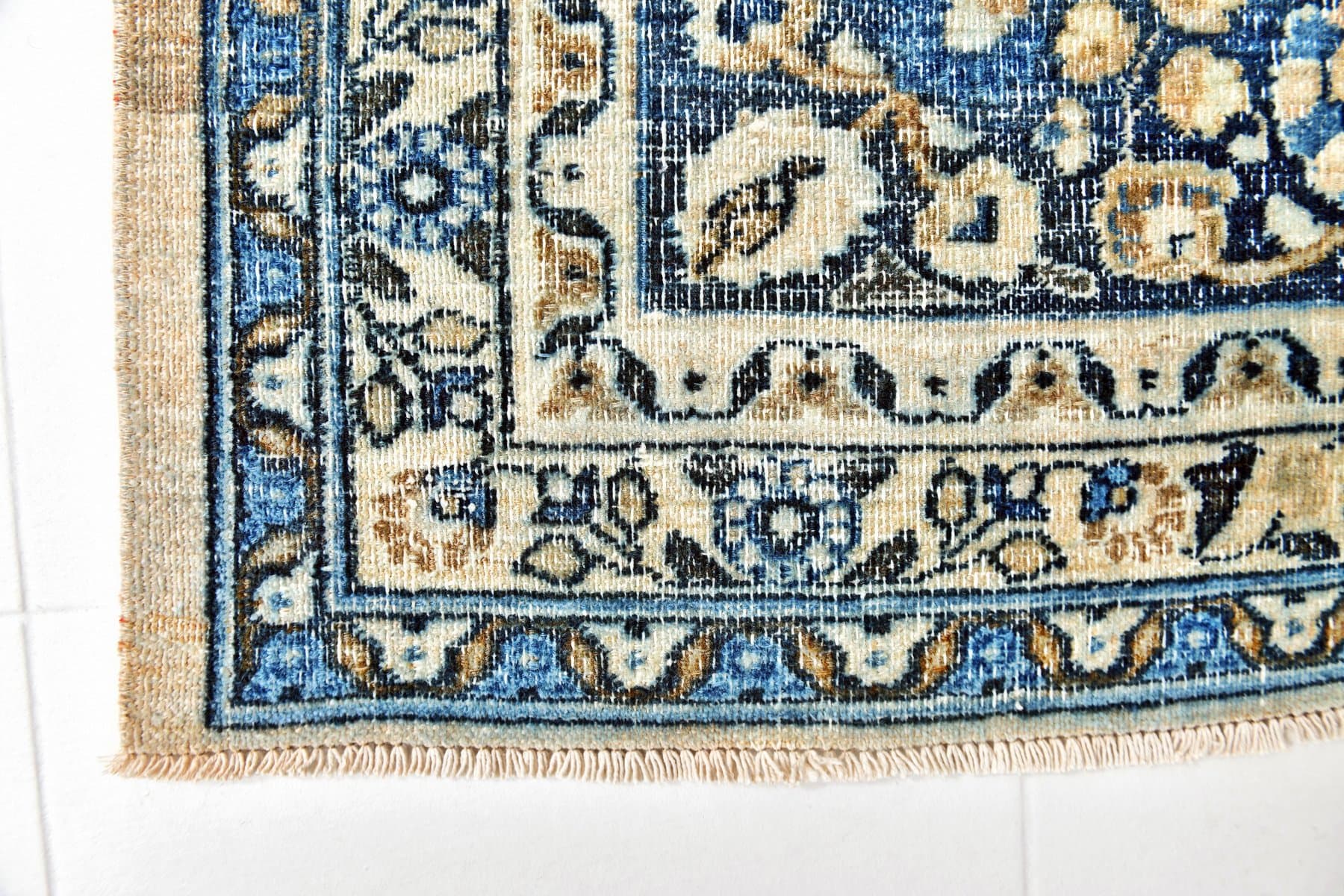 Rug 343x260 cm, turquoise, grey, wool, 1960s - 215748