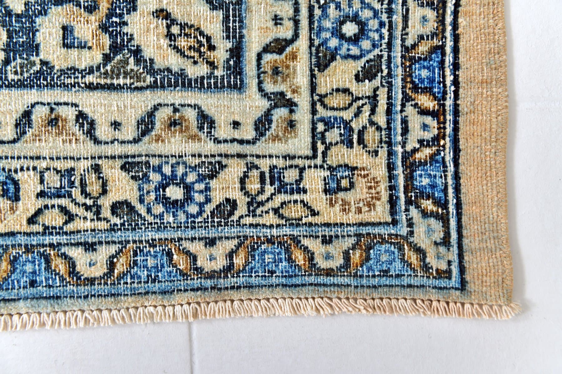 Rug 343x260 cm, turquoise, grey, wool, 1960s - 215751