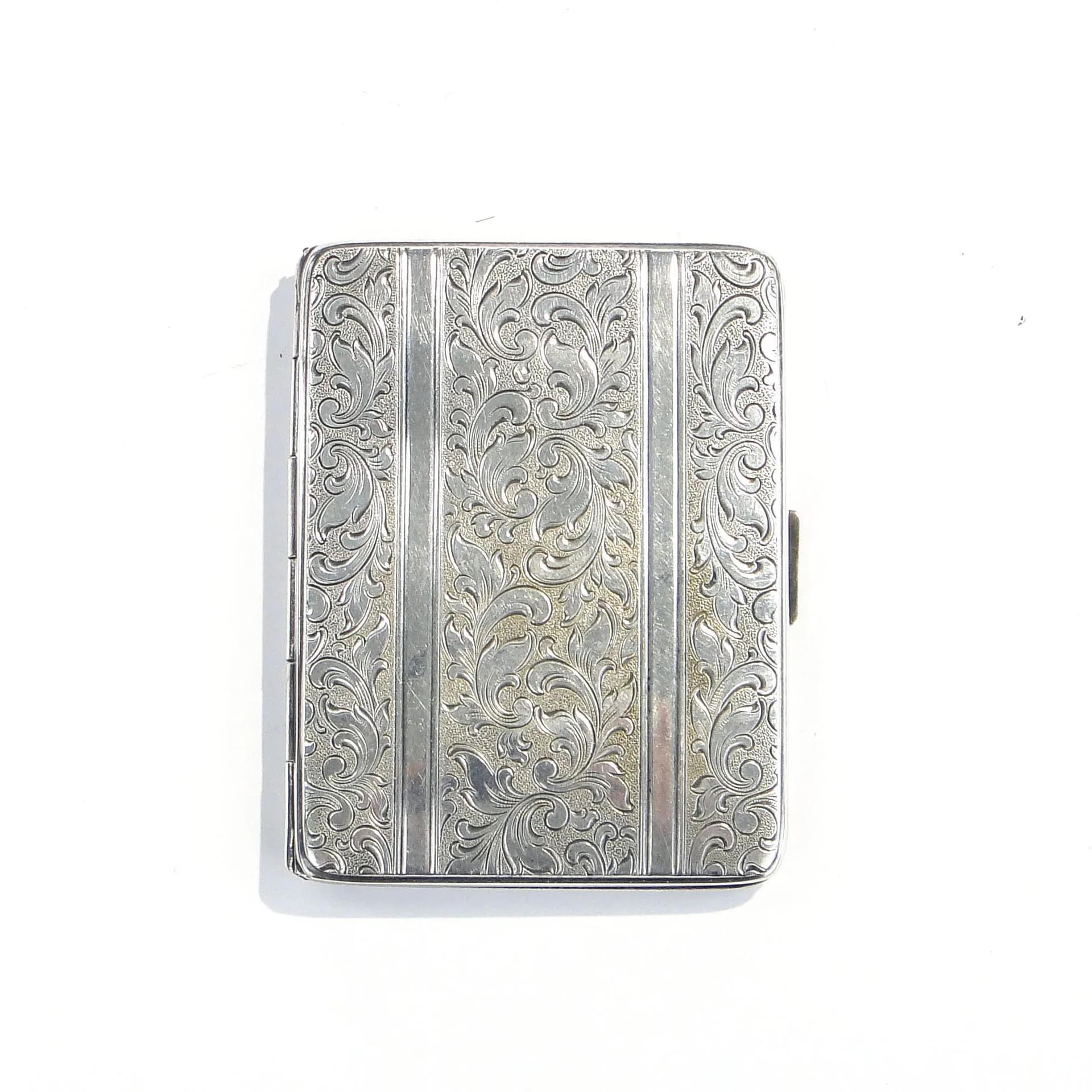 Silver-Plated Art Deco Engraved Cigarette Case, HOKA, Germany, 1930s - 15892