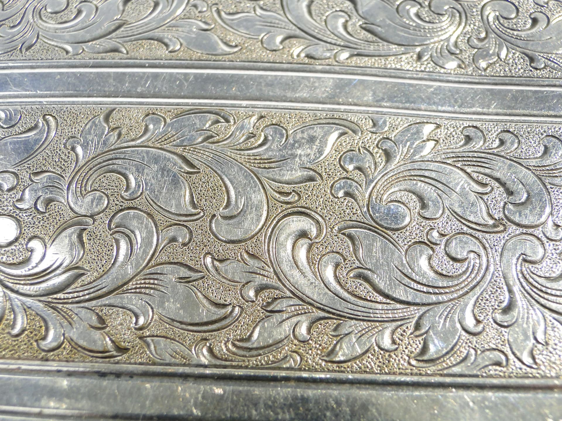 Silver-Plated Art Deco Engraved Cigarette Case, HOKA, Germany, 1930s - 15896