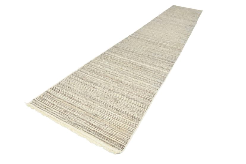 Runner 114x632 cm, beige, brown, wool, 1970s