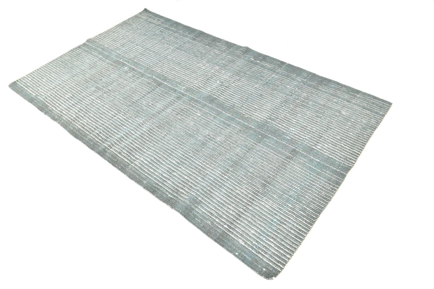 Kilim 221x135 cm, turkusowy, wełna, lata 70.