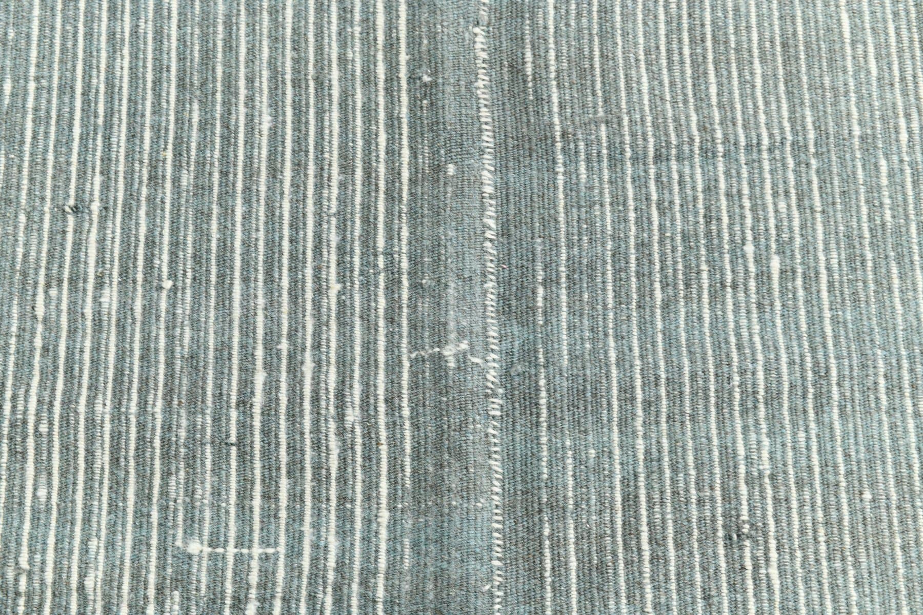 Kilim 221x135 cm, turkusowy, wełna, lata 70. - 215698