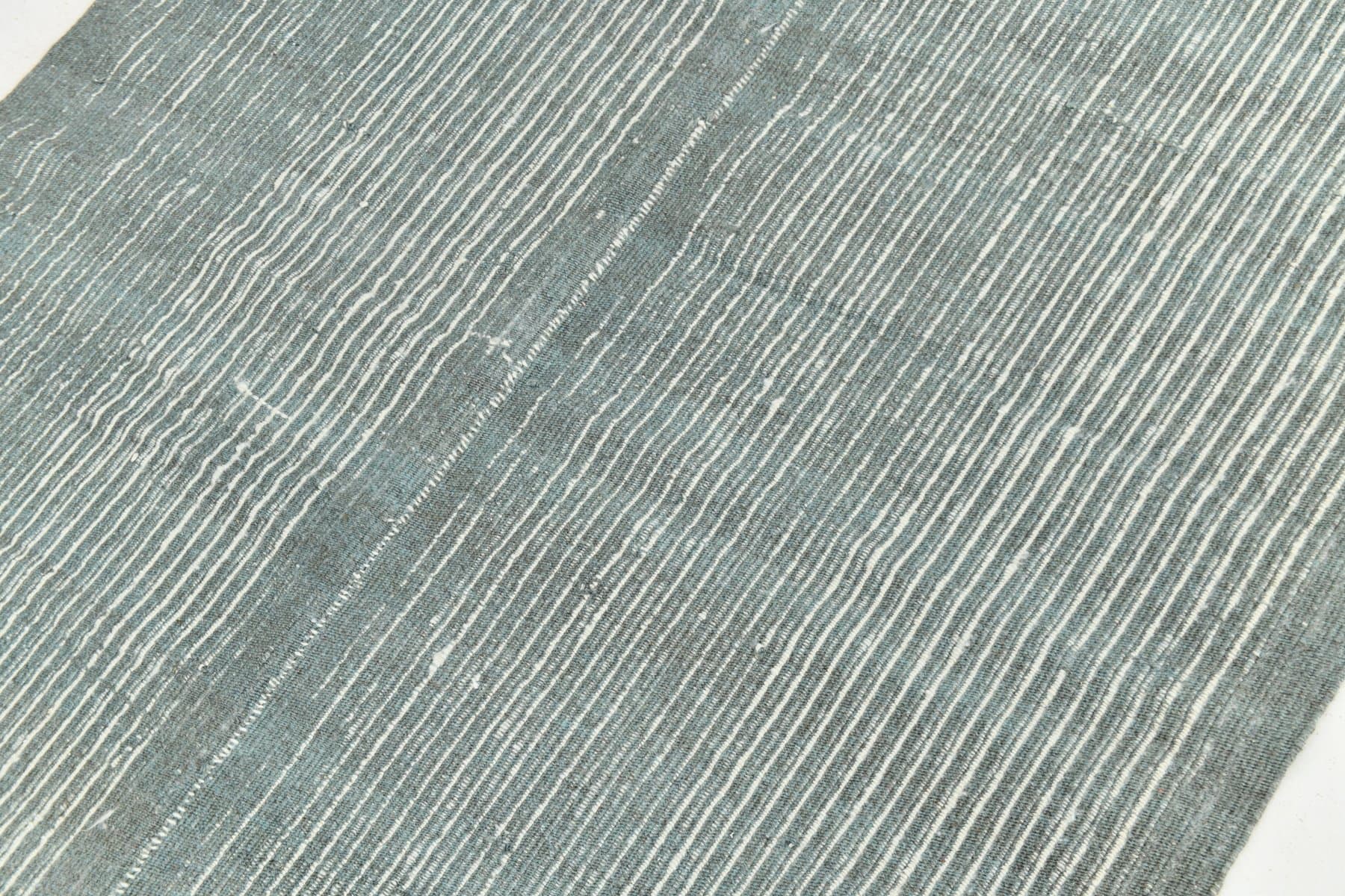 Kilim 221x135 cm, turkusowy, wełna, lata 70. - 215696