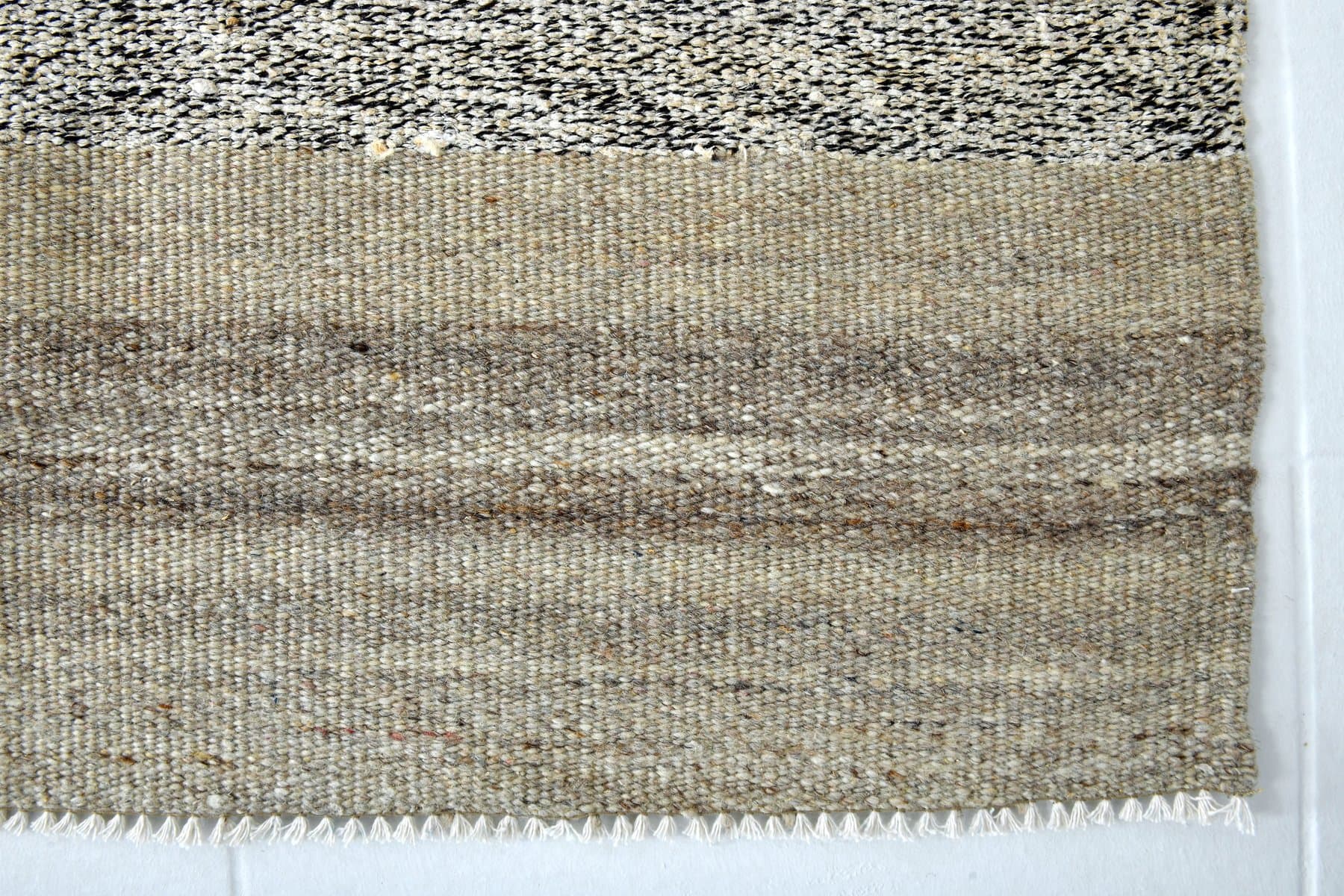 Kilim 393x310 cm, beżowy, wełna, lata 70. - 216674