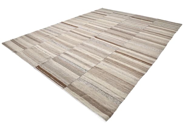 Kilim 393x310 cm, beżowy, wełna, lata 70. - WYMIARY