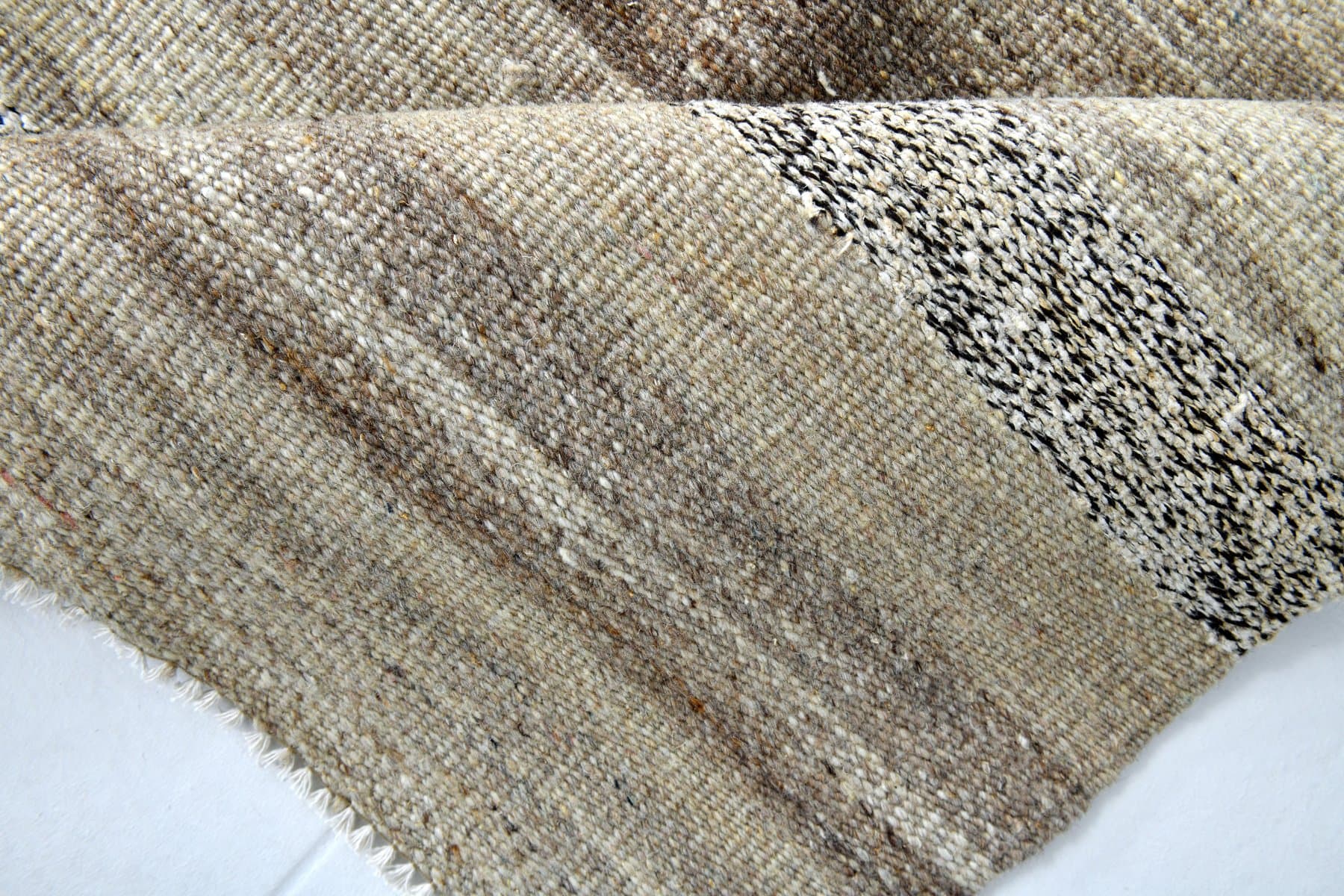 Kilim 393x310 cm, beżowy, wełna, lata 70. - 216672