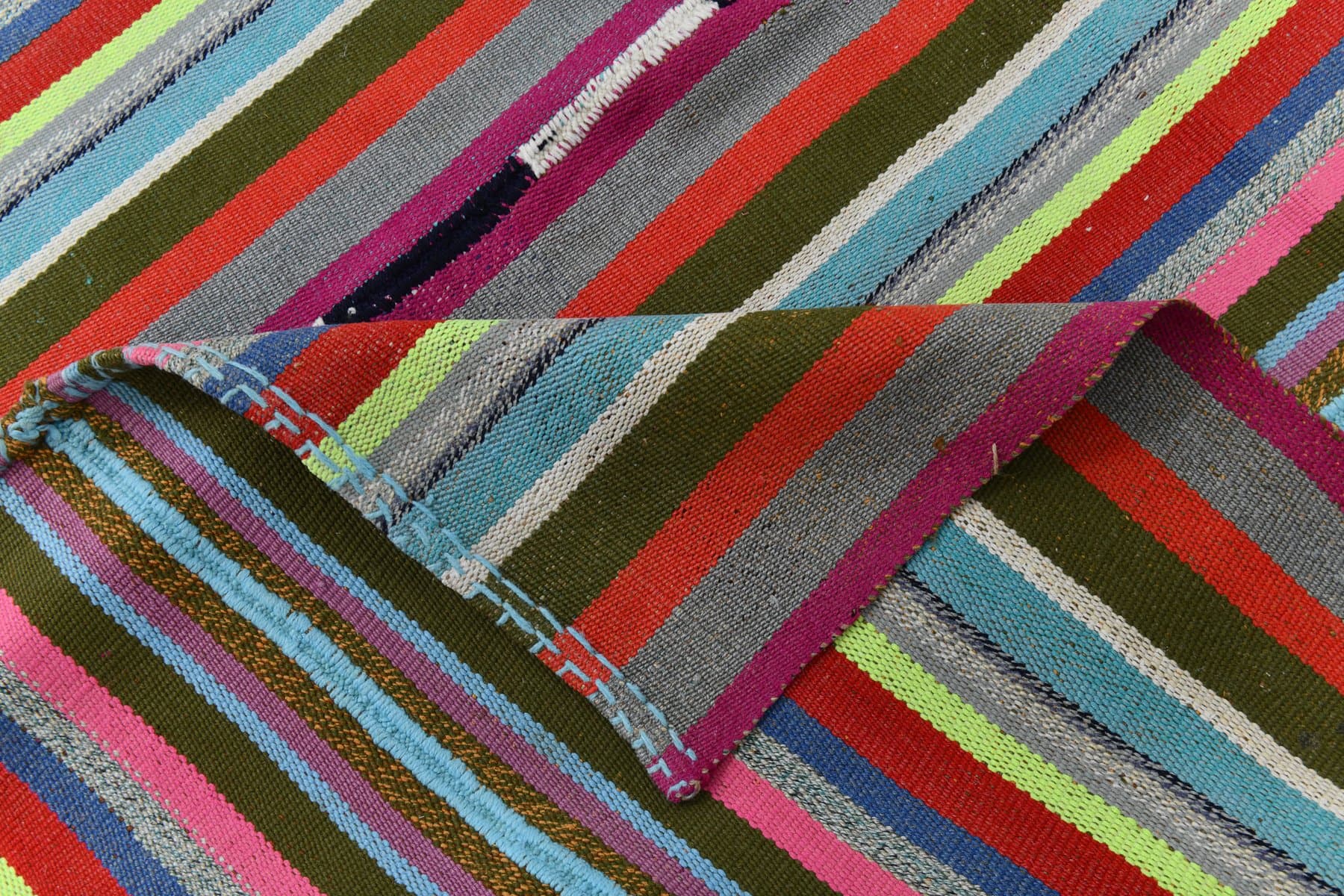 Kilim 150x187 cm, Red, Green, Wool, 1970s - 216666