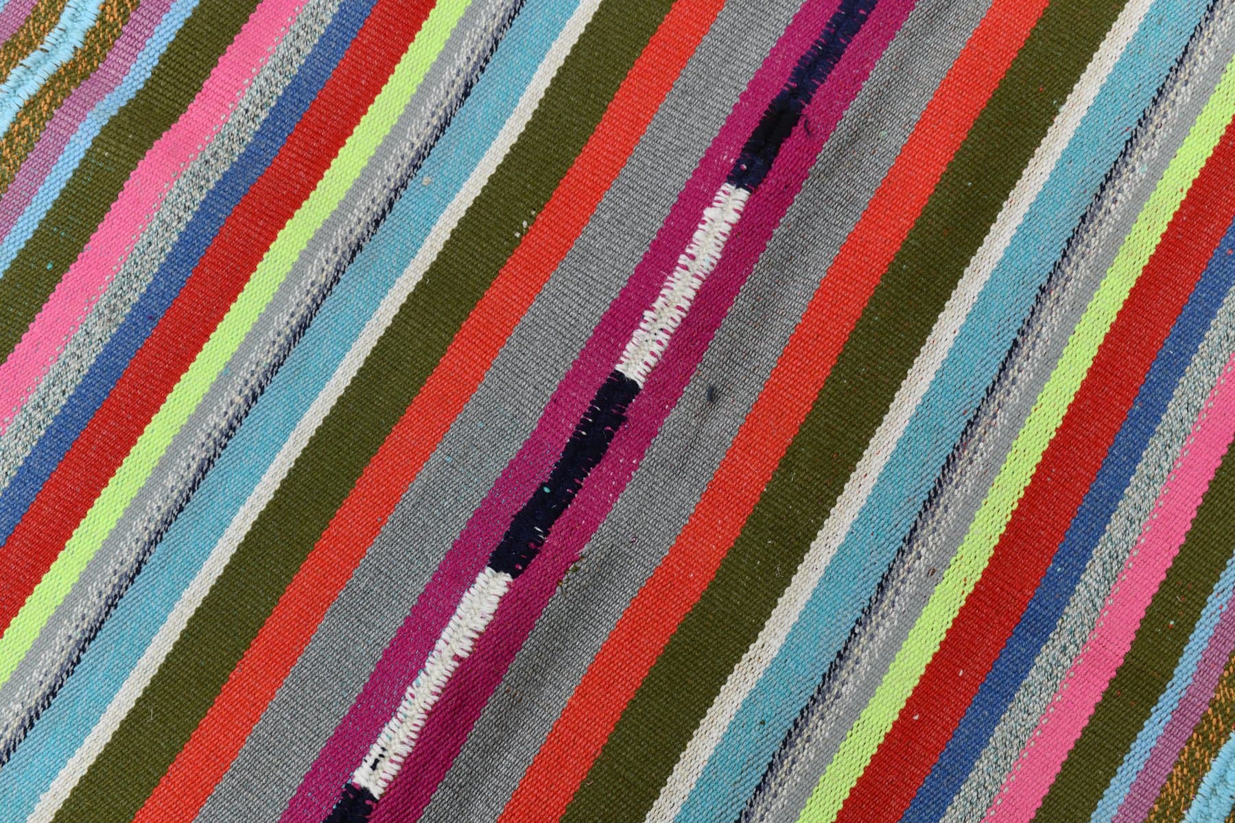 Kilim 150x187 cm, Red, Green, Wool, 1970s - 216661