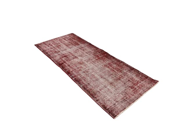 Chodnik 218x88 cm, czerwony, wełna, lata 60. - WYMIARY