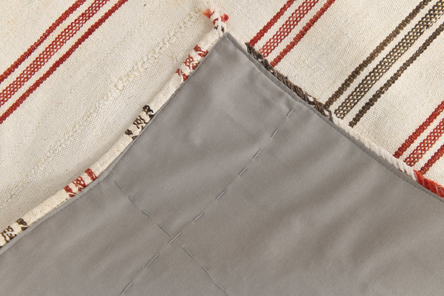 Kilim 161x263 cm, beżowy, konopie, lata 70. - 216621