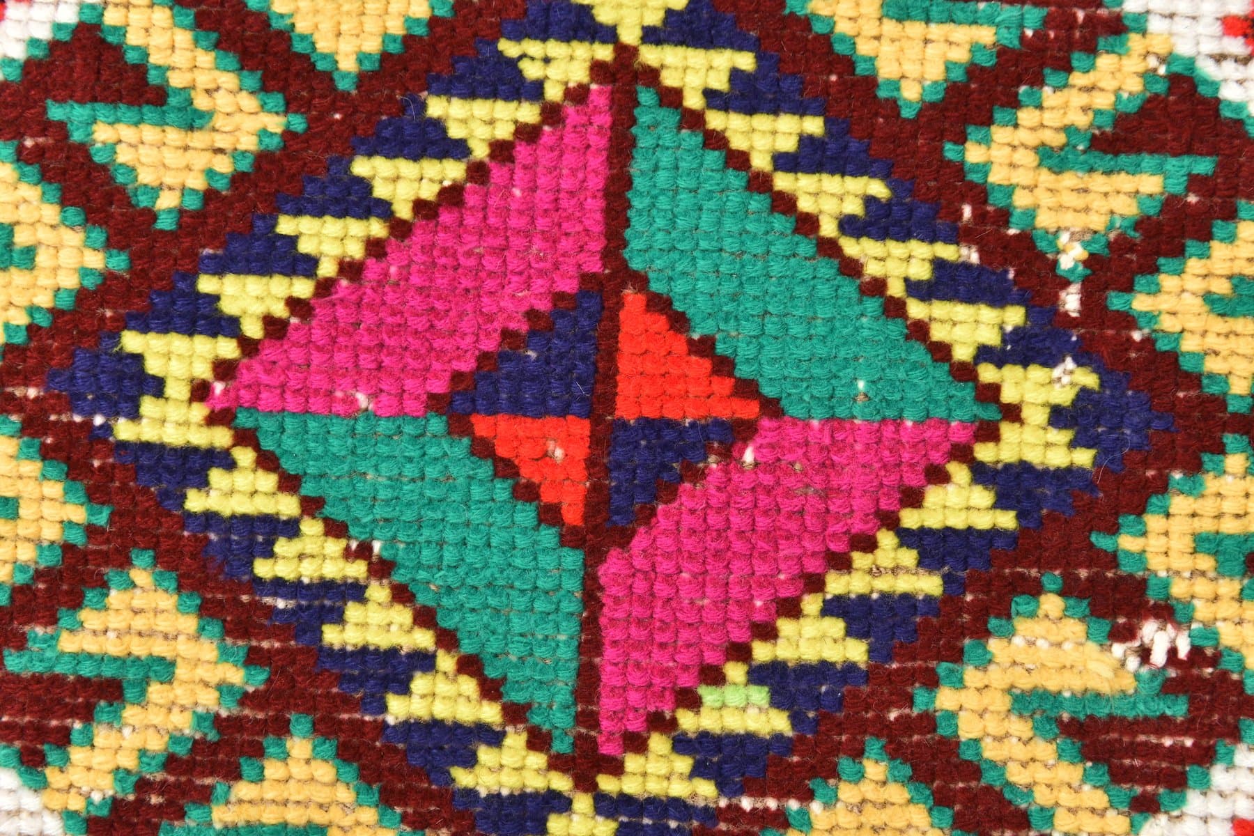 Chodnik 77x316 cm, brązowy, zielony, wełna, lata 70. - 216606