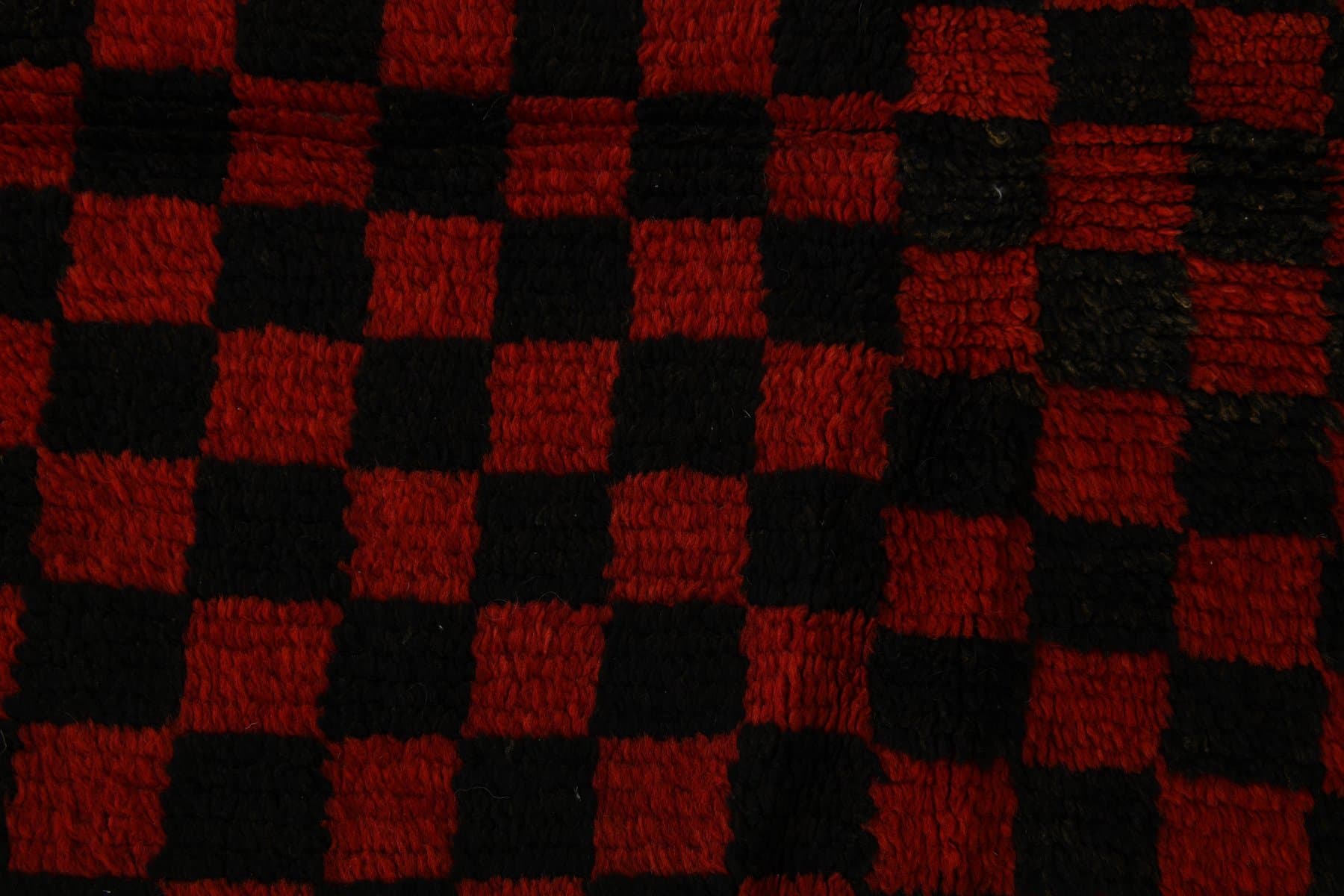 Rug 107x180 cm, black, red, wool, 1970s - 216569