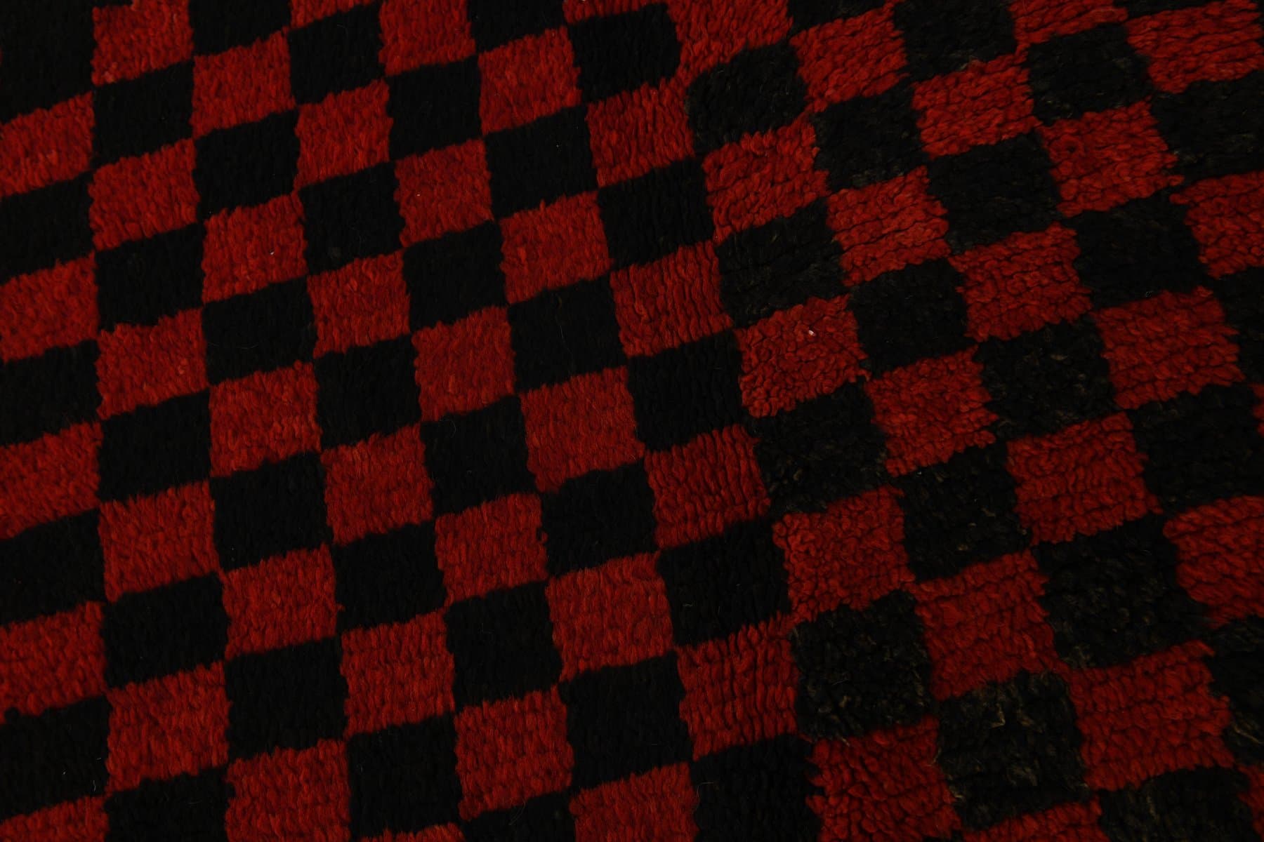Rug 107x180 cm, black, red, wool, 1970s - 216568