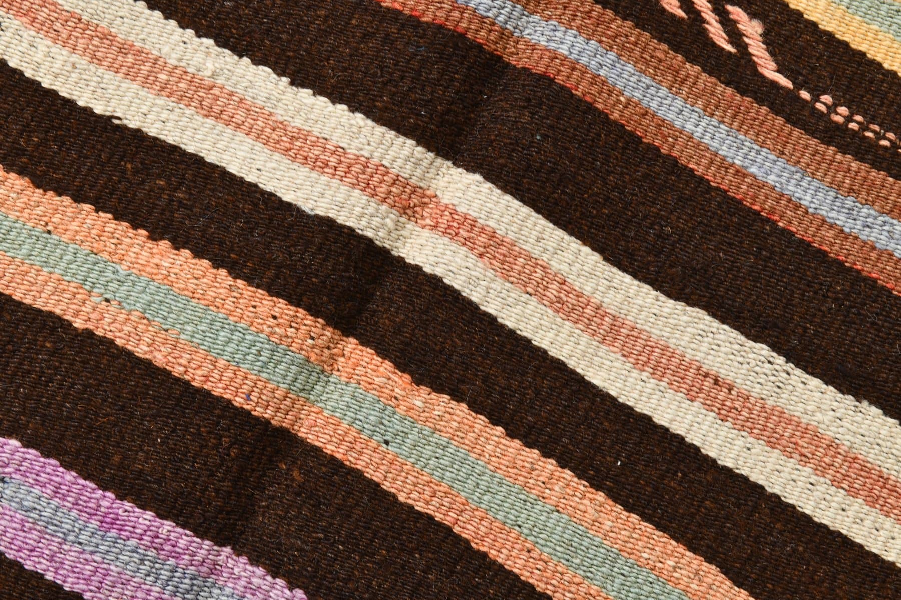 Kilim 191x145 cm, brown, wool, 1970s - 216544