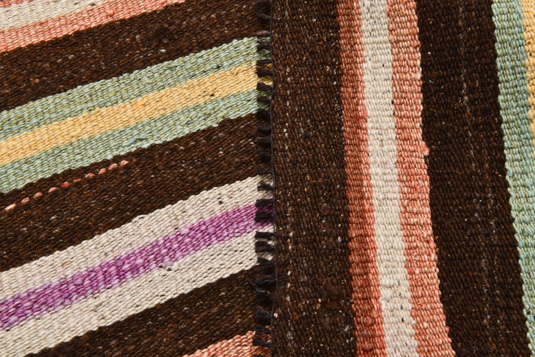 Kilim 191x145 cm, brown, wool, 1970s - 216549