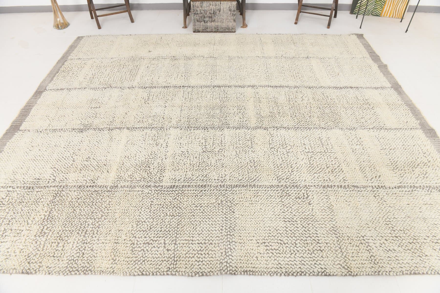 Kilim 307x255 cm, beige, wool, 1970s - 216484