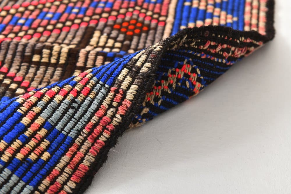 Kilim 178x297 cm, brązowy, różowy, wełna, lata 70. - 216434