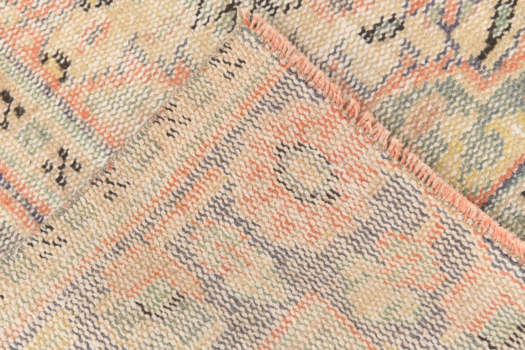 Rug 172x278 cm, beige, orange, wool, 1970s - 216405