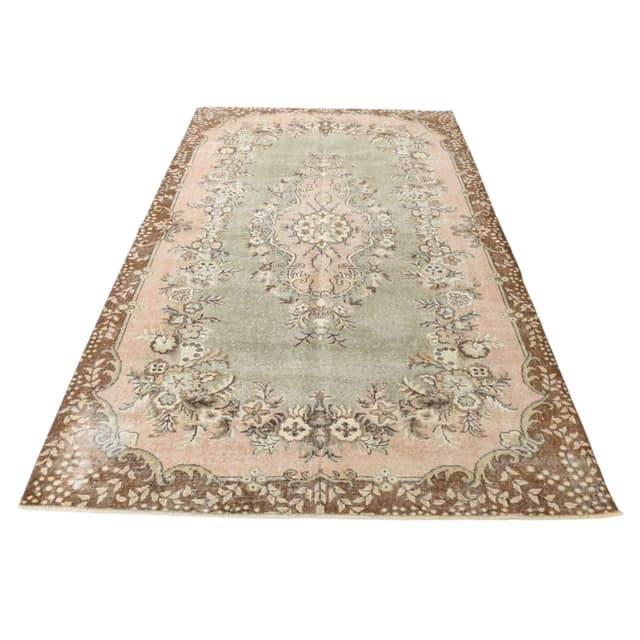 Dywan 175x278 cm, oliwkowy, wełna, lata 70. - WYMIARY