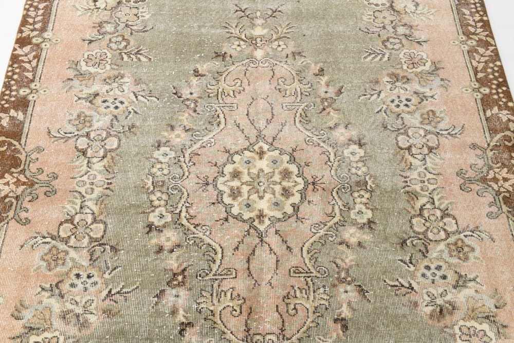 Dywan 175x278 cm, oliwkowy, wełna, lata 70. - 216377