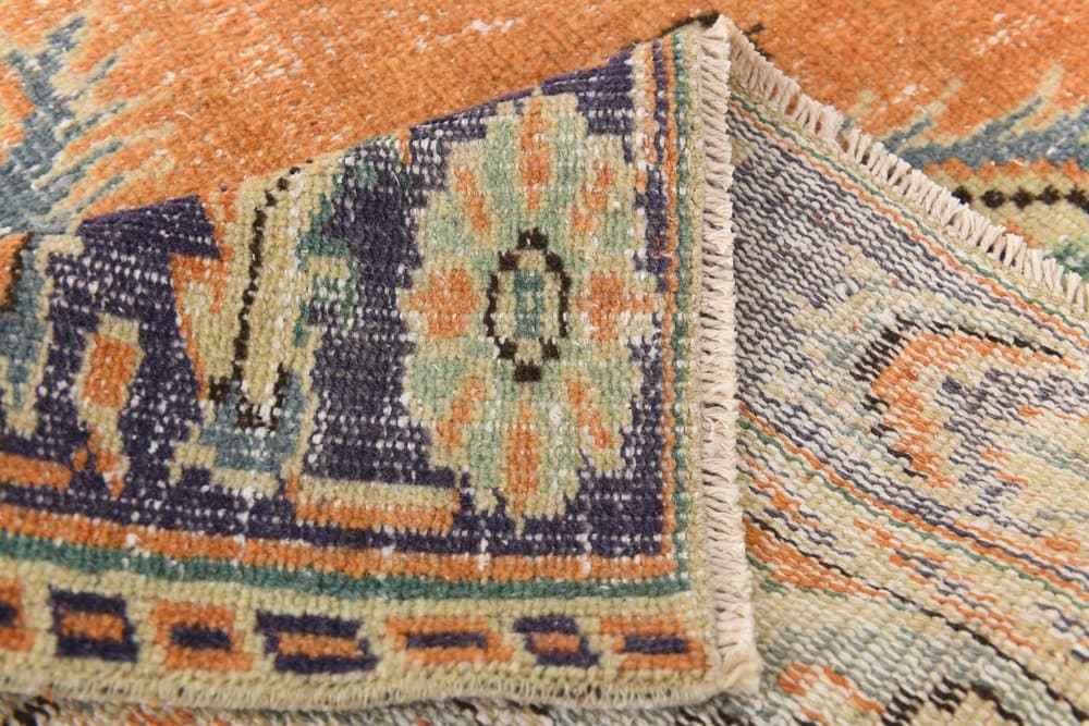 Rug 190x259 cm, orange, wool, 1970s - 216370