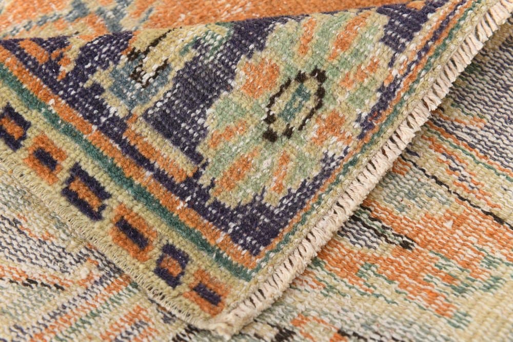 Rug 190x259 cm, orange, wool, 1970s - 216361