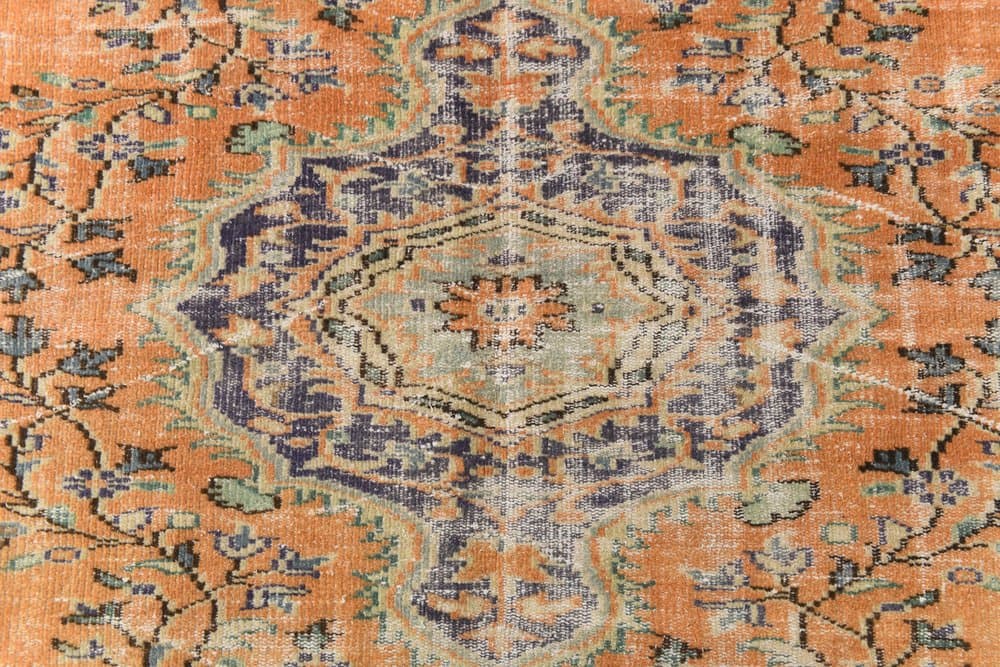 Rug 190x259 cm, orange, wool, 1970s - 216366
