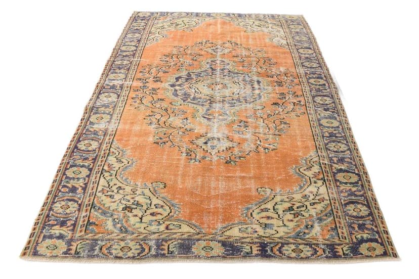 Rug 190x259 cm, orange, wool, 1970s