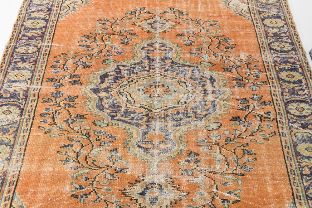 Rug 190x259 cm, orange, wool, 1970s - 216365