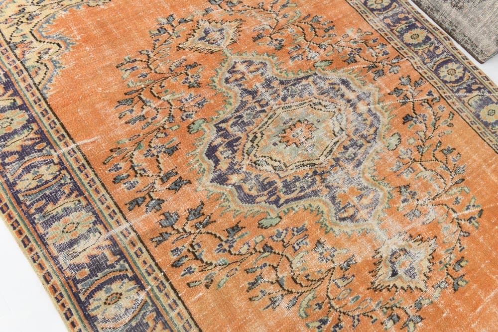 Rug 190x259 cm, orange, wool, 1970s - 216364