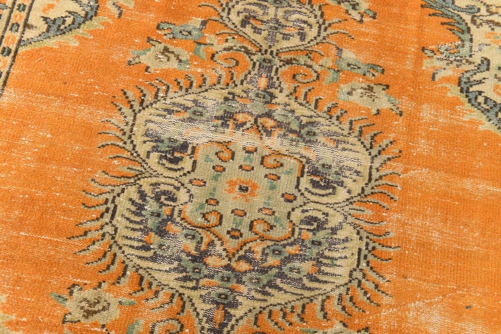 Dywan 182x310 cm, pomarańczowy, beżowy, wełna, Turcja, lata 70. - 216341