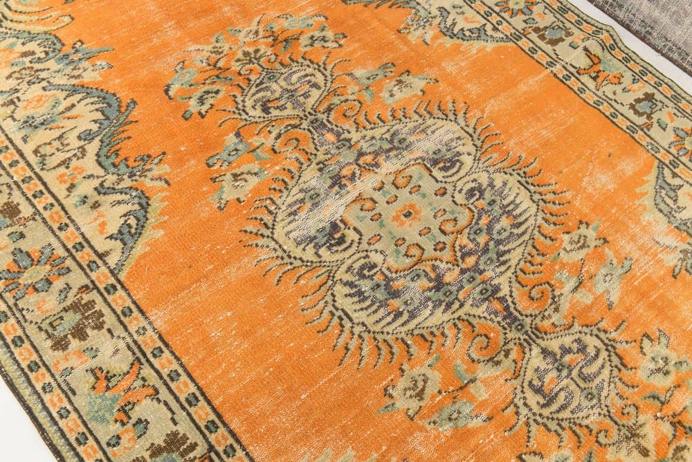 Dywan 182x310 cm, pomarańczowy, beżowy, wełna, Turcja, lata 70. - 216339