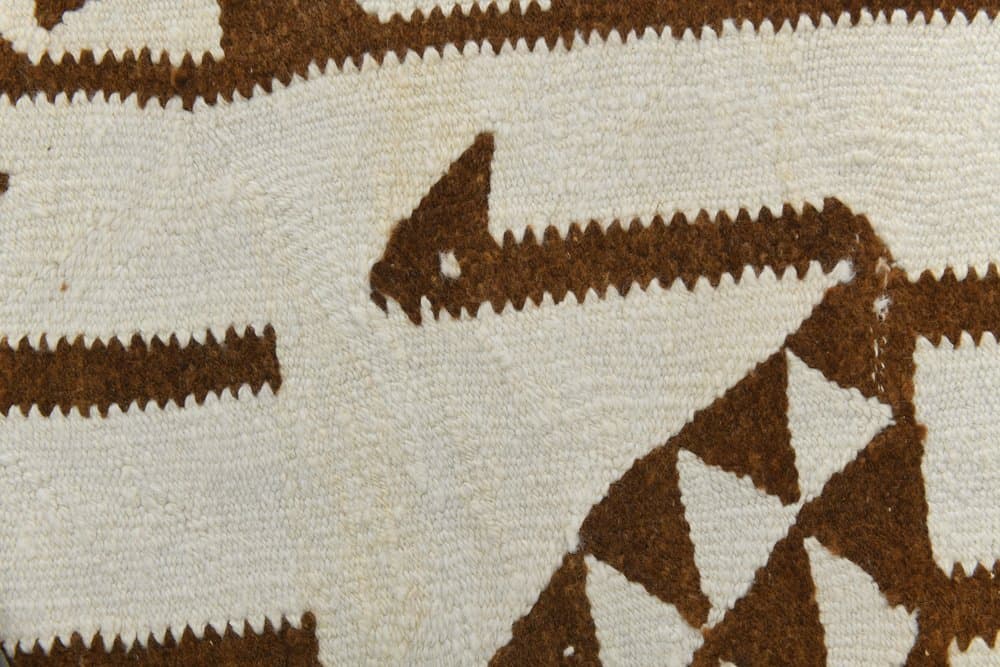 Runner 96x336 cm, beige, brown, wool, 1970s - 216308