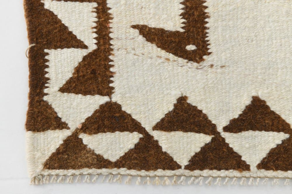Runner 96x336 cm, beige, brown, wool, 1970s - 216309