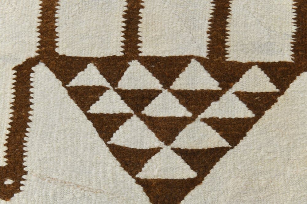 Runner 96x336 cm, beige, brown, wool, 1970s - 216306
