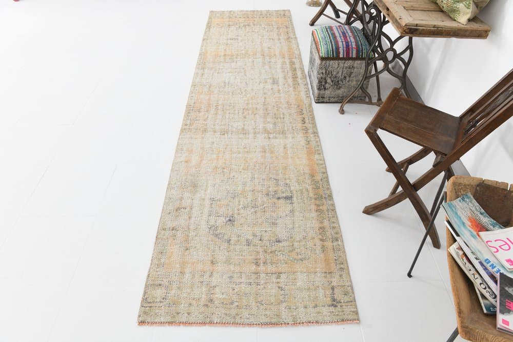 Runner 88x354 cm, beige, wool, 1960s - 216289