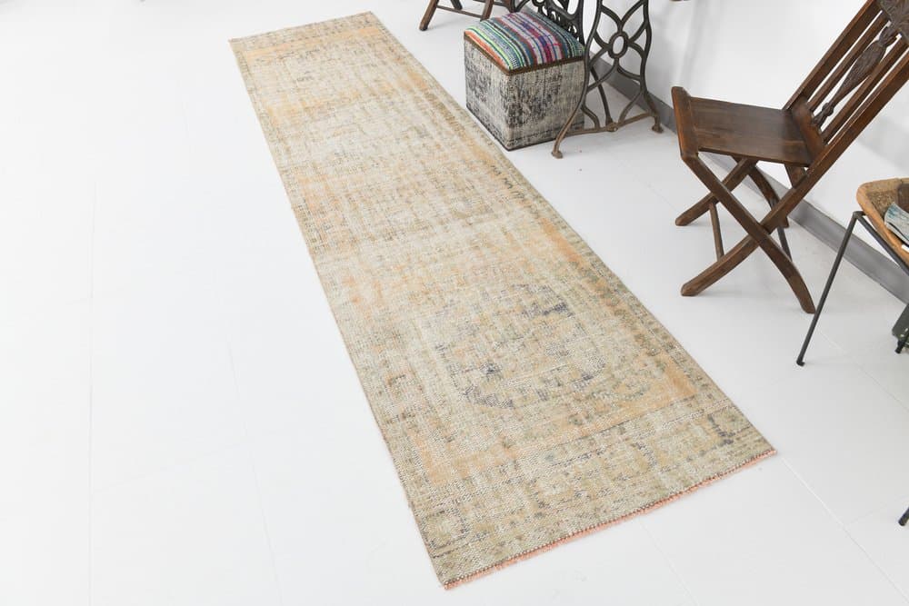 Runner 88x354 cm, beige, wool, 1960s - 216287